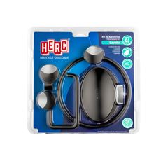 Kit de Acessórios para Banheiro em Abs com 4 Peças Lavello Preto e Cromado HERC / REF. 1000000083