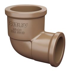Joelho 90° de Redução Soldável em PVC 25x20mm FORTLEV / REF. 10422529