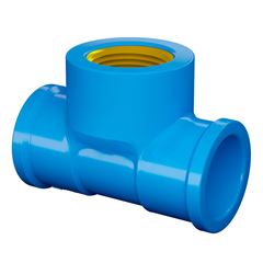 Tê Soldável em PVC com Bucha de Latão 25mmx1/2 Pol. Azul FORTLEV / REF. 10322519