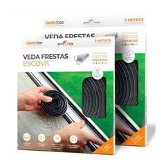 Veda Fresta Escova Adesivo 5x7mm 5m Cinza COMFORT DOOR / REF. PA02010017