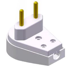 Plug Macho em Polipropileno 2P 20A 250V com Prensa Cabo Gigante Branco ILUMI / REF. 1438