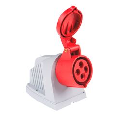 Tomada de Sobrepor Industrial 3P+T 32A 380-415V 6H IP44 TRAMONTINA / REF. 56255338